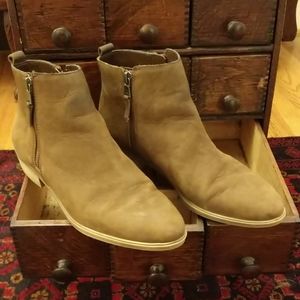 Brown leather booties by Lauren Ralph Lauren